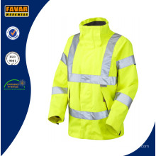 Hi Vis Reflective Safety Breathable Waterproof Jacket in Yellow/Orange